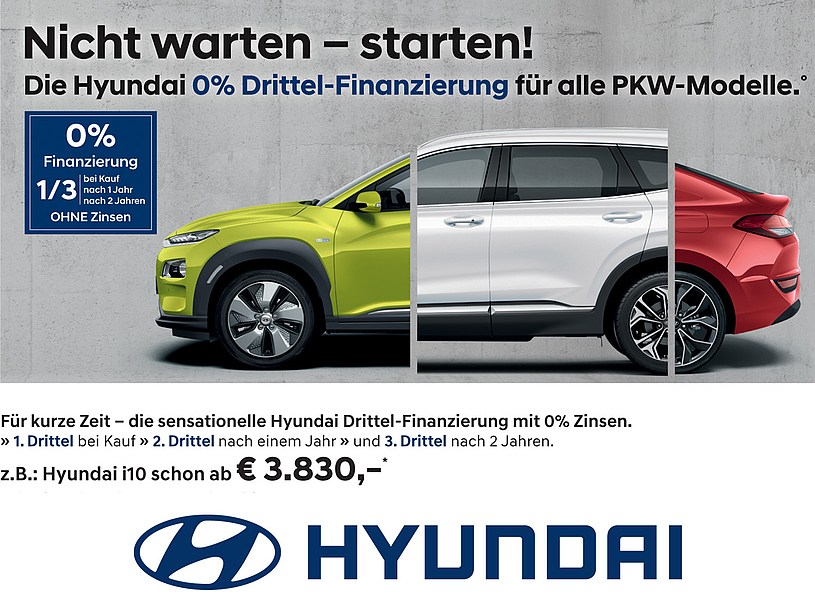 Hyundai Drittelfinanzierung bei Hyundai Slawitscheck